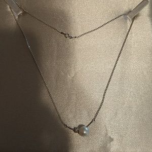 Pearl and diamond pendant necklace